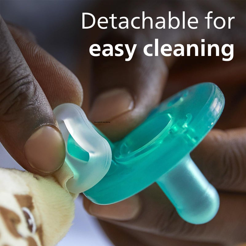 Avent Philips Avent Soothie Snuggle Pacifier Holder with Detachable Pacifier, 0m+, Fox, SCF347/08 - Image 5